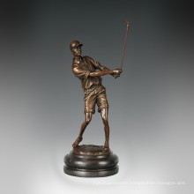 Sports Figure Statue Golf Male Bronze Sculpture, Milo TPE-779